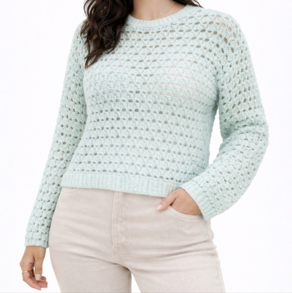 Simons Sweaters - Icone Mint Green Knit Sweater Size Large
